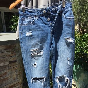 Pacsun mom jeans with rips